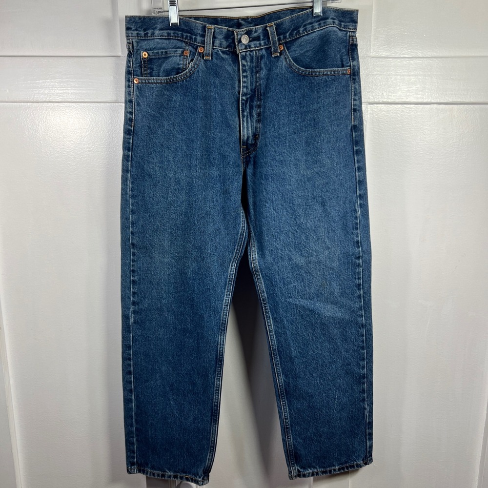 Levi's 505 Regular Fit‎ Straight Leg Jeans Dark Wash Mens W36 L29